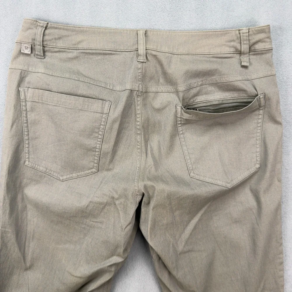 Lululemon ABC Slim Fit Pant Mens 30 Khaki Tan Cotton Blend 5 Pocket Trousers